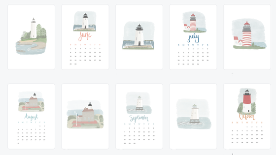 2025 Desktop Calendar -  Lighthouses of New England