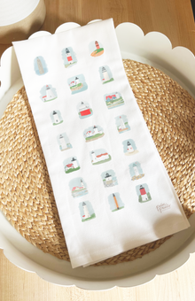  Lighthouses of New England Tea Towel